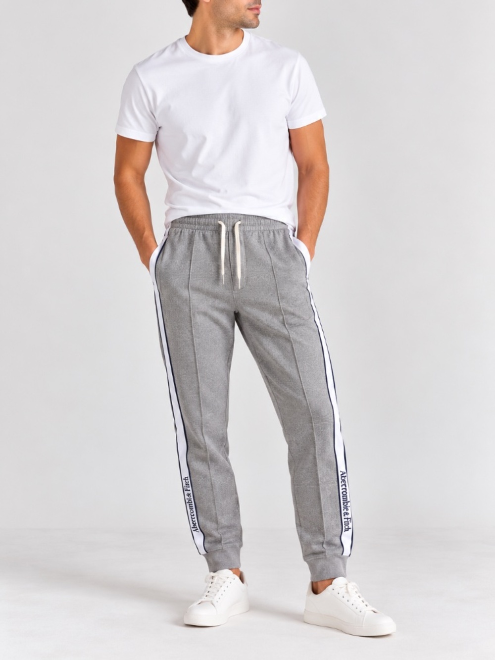 Abercrombie & Fitch Men’s Gray Side Stripe Jogger Pants Size L